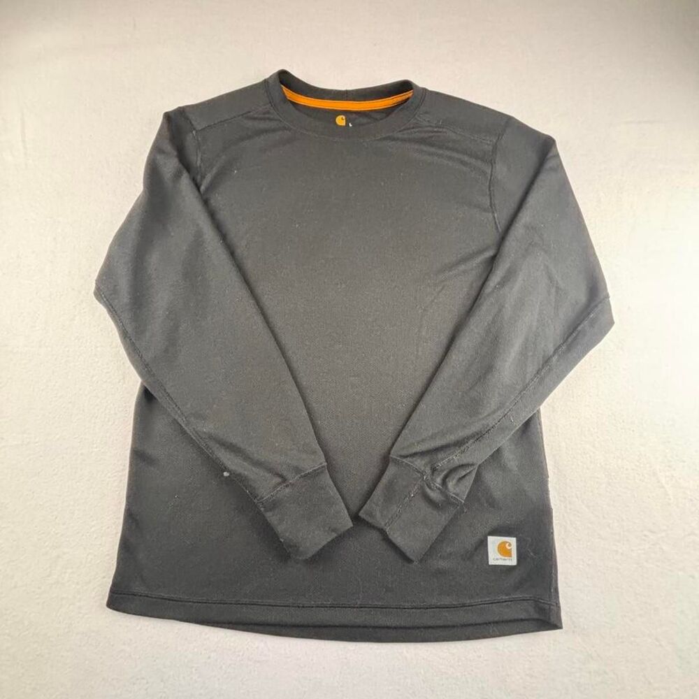 Carhartt Black Long Sleeve Performance Shirt Mens L Workwear Crewneck
